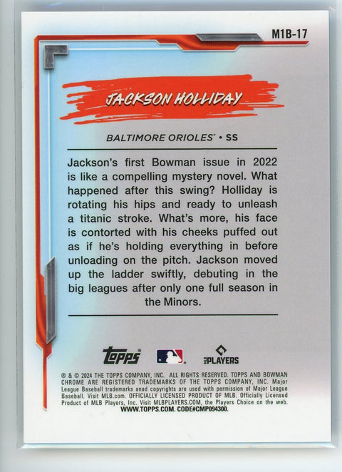 2024 Bowman Chrome #M1B-17 Jackson Holliday Blue Mojo Refractor