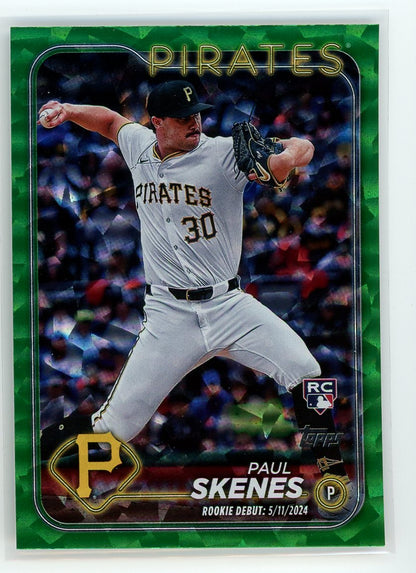 2024 Topps Chrome Update #US288 Paul Skenes Green Crackle Foilboard