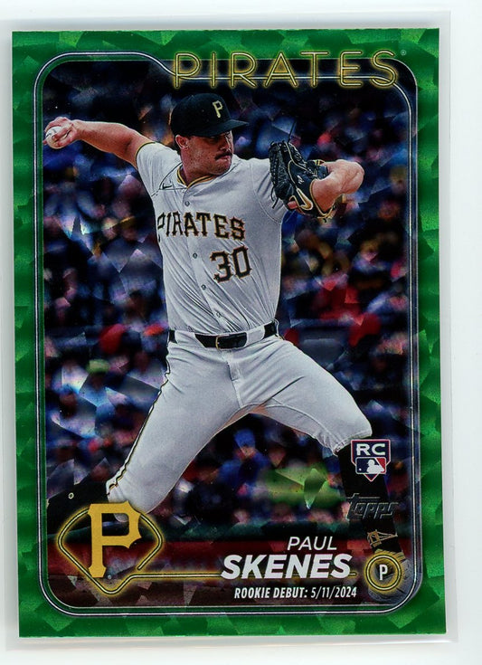 2024 Topps Chrome Update #US288 Paul Skenes Green Crackle Foilboard