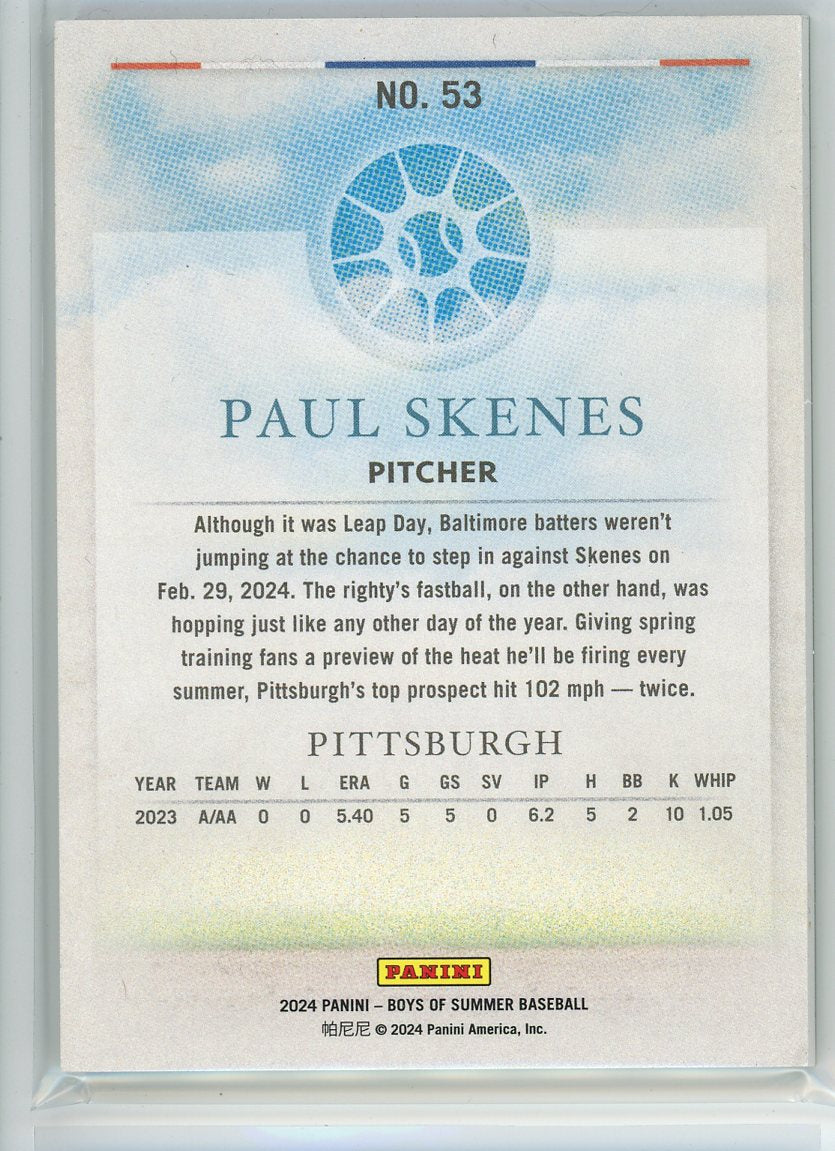 2024 Panini Boys of Summer #53 Paul Skenes /275