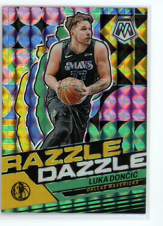 2023-24 Panini Mosaic #15 Luka Doncic Razzle Dazzle Prizm