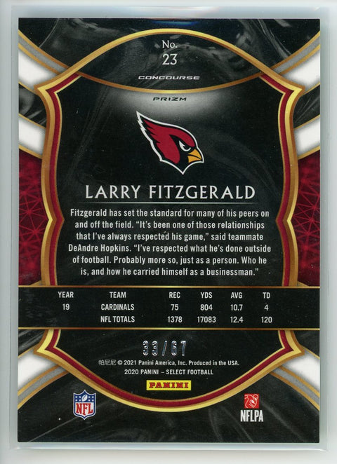 2020 Panini Select #23 Larry Fitzgerald Dragon Scale Prizm /67