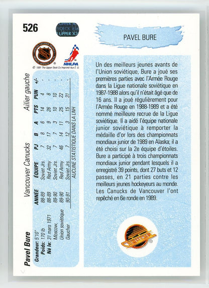 1990-91 Upper Deck French #526a Pavel Bure