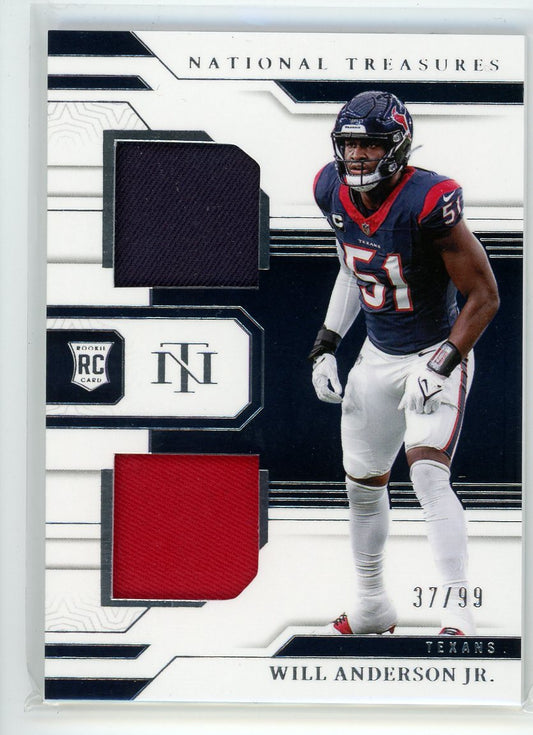 2023 Panini National Treasures #RDM-WAJ Will Anderson Jr. Dual Materials /99