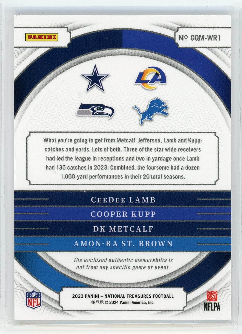 2023 Panini National Treasures #GQM-WR1 CeeDee L./Cooper K.... Patch /10