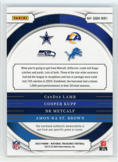 2023 Panini National Treasures #GQM-WR1 CeeDee L./Cooper K.... Patch /10