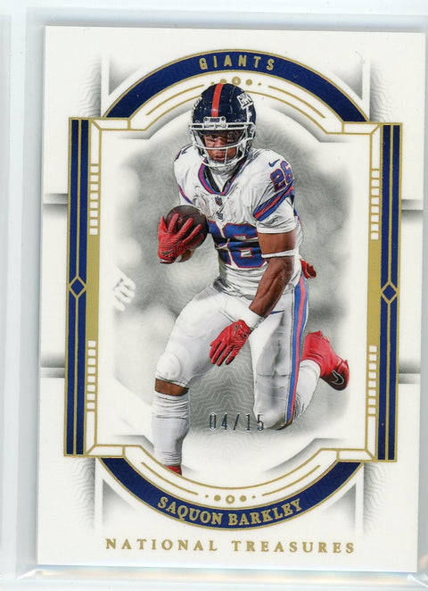 2023 Panini National Treasures #76 Saquon Barkley /15