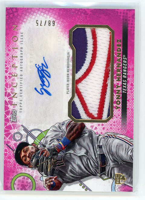 2022 Topps Inception #IAP-YHE Yonny Hernandez Magenta Patch Auto /75