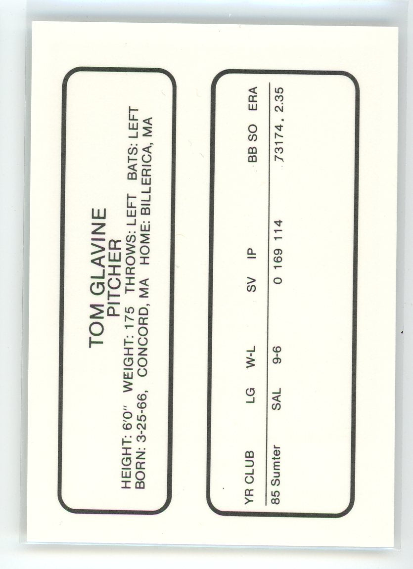 1986 ProCards Greenville Braves #9 Tom Glavine