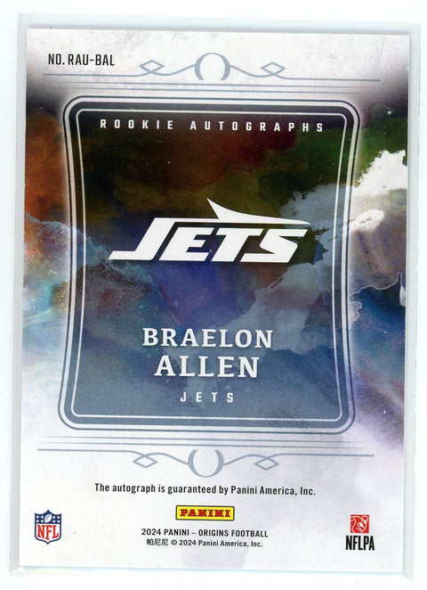 2024 Panini Origins #RAU-BAl Braelon Allen Rookie Auto