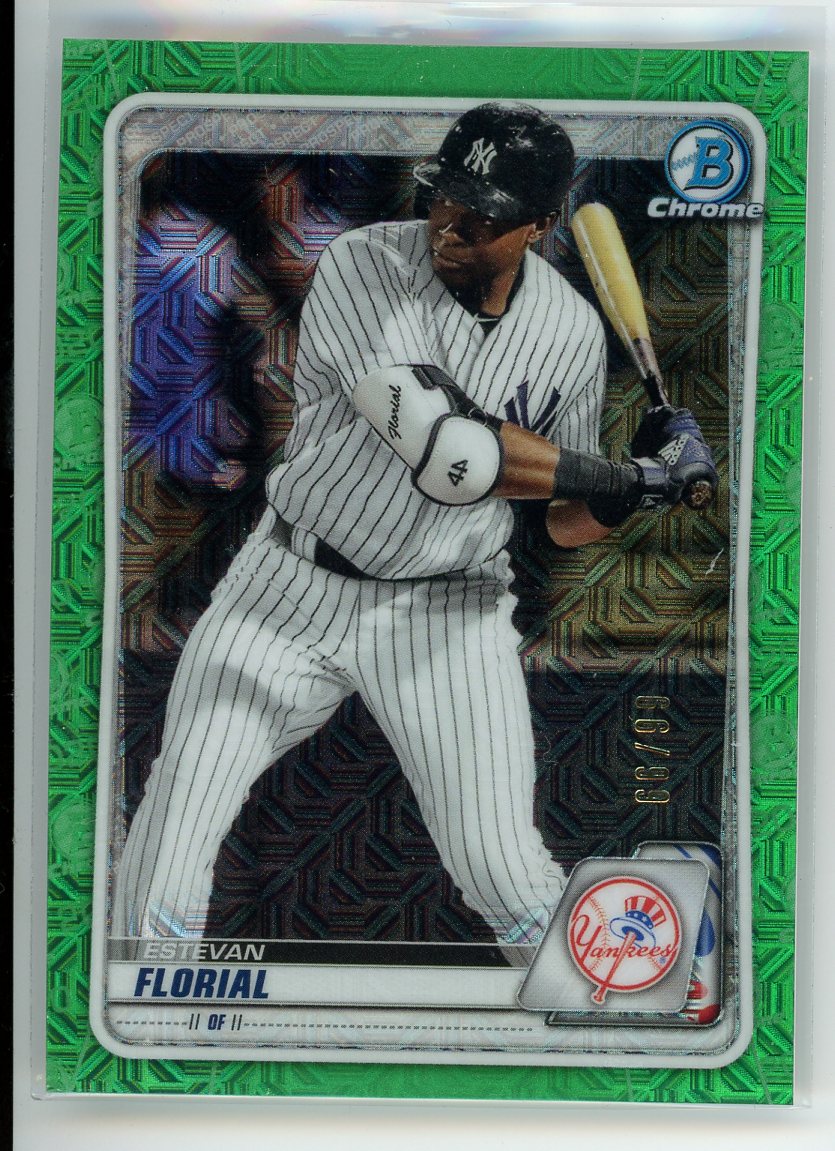 2020 Bowman #BCP-31 Estevan Florial Chrome Prospects Mojo Refractors Green #/99