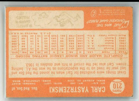 1964 Topps #210 Carl Yastrzemski