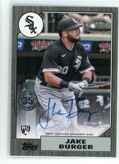 2022 Topps #87BA-JBU Jake Burger 1987 35th Anniversary Autographs