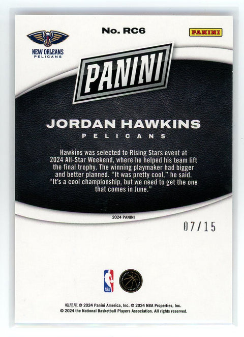 2024 Panini Black Friday #RC6 Jordan Hawkins Orange /15
