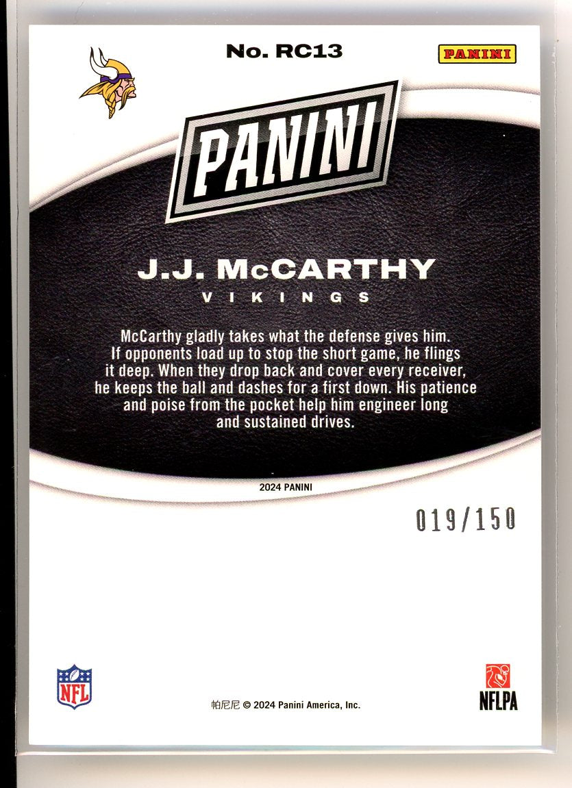 2024 Panini Black Friday #RC13 J.J. McCarthy Silver Foil /150