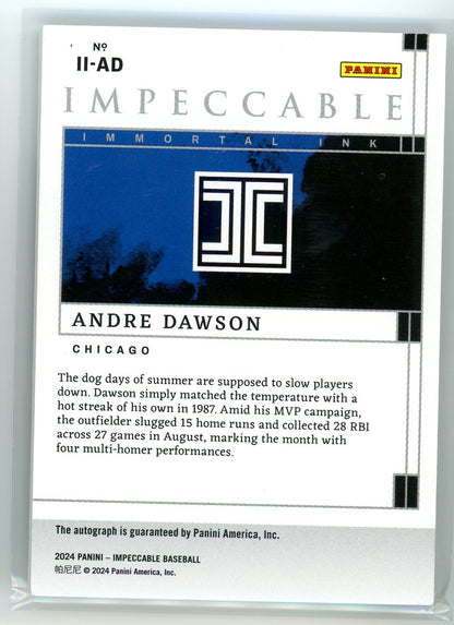 2024 Panini Impeccable #II-AD Andre Dawson Auto /10