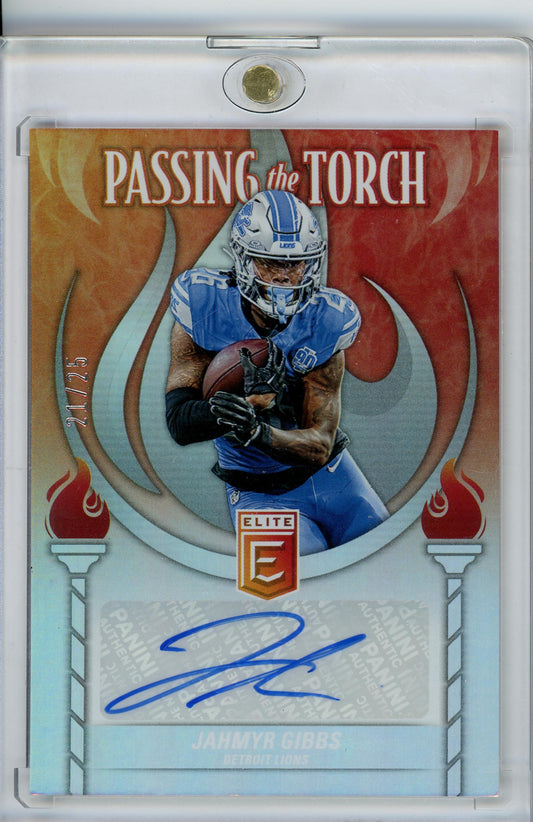 2024 Donruss Elite #PTTD-DET Barry Sanders Passing the Torch Auto /25