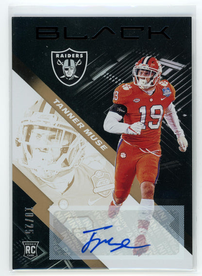 2020 Panini Black #197 Taner Muse Auto /25