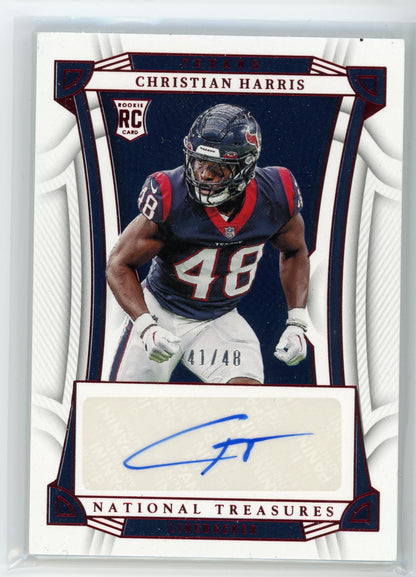 2022 Panini National Treasures #127 Christian Harris Rookie Auto /48