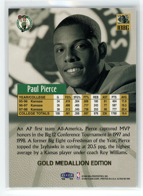 1999 Fleer Ultra #108G Paul Pierce Rookies