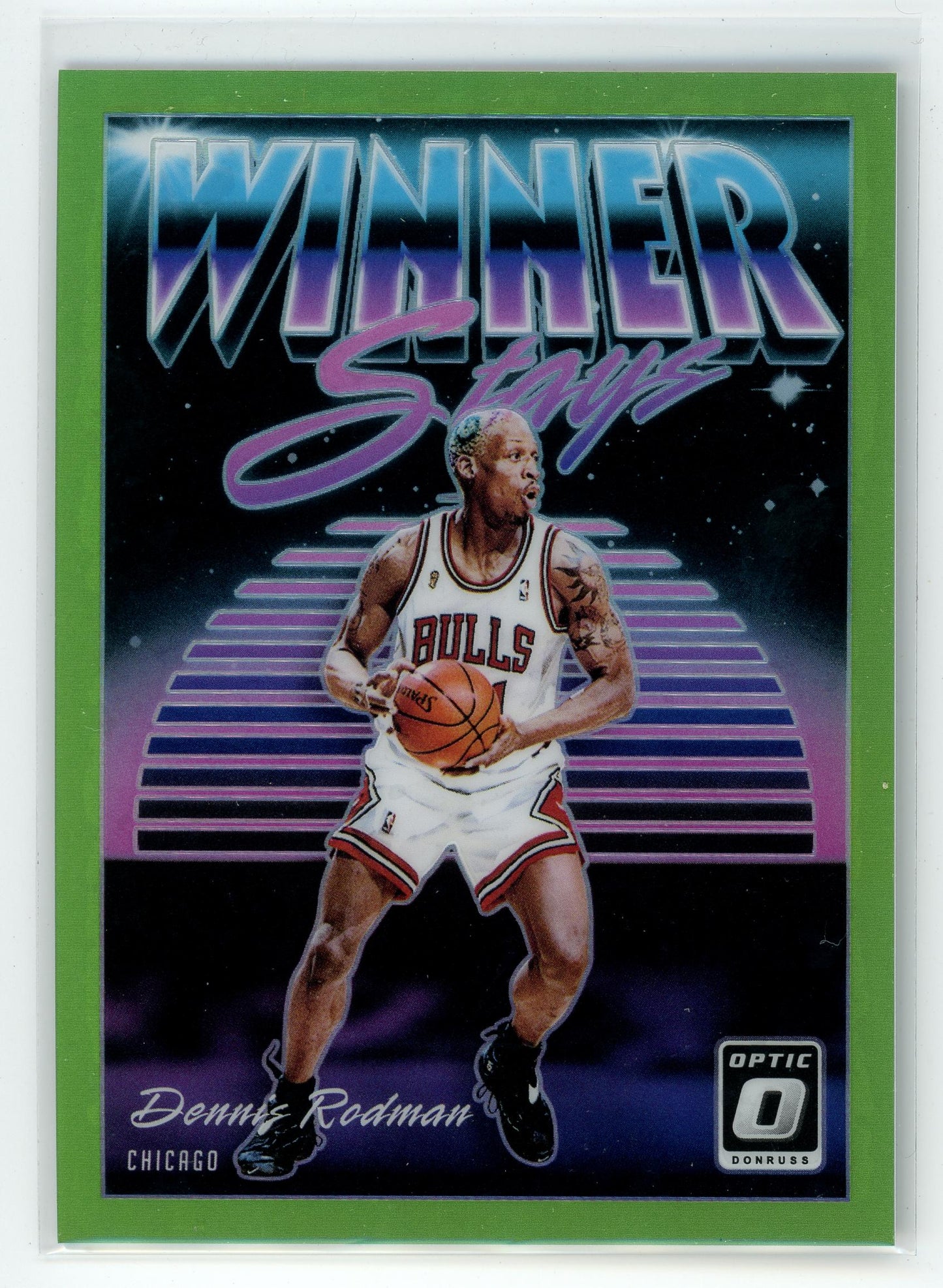 2018-19 Donruss Optic #6 Dennis Rodman Winner Stays Lime Green #/149