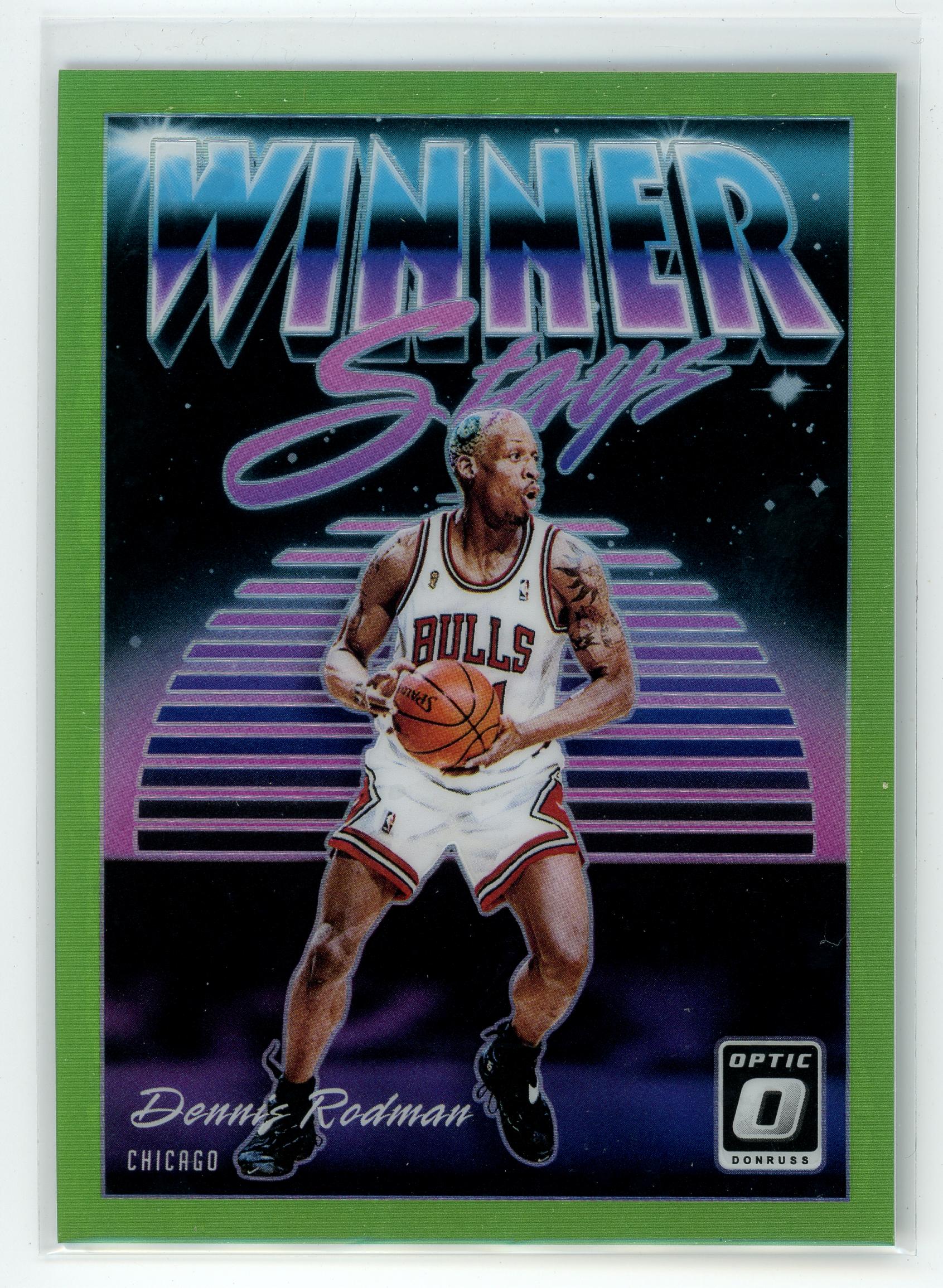 2018-19 Donruss Optic #6 Dennis Rodman Winner Stays Lime Green #/149