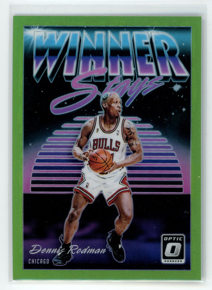 2018-19 Donruss Optic #6 Dennis Rodman Winner Stays Lime Green #/149