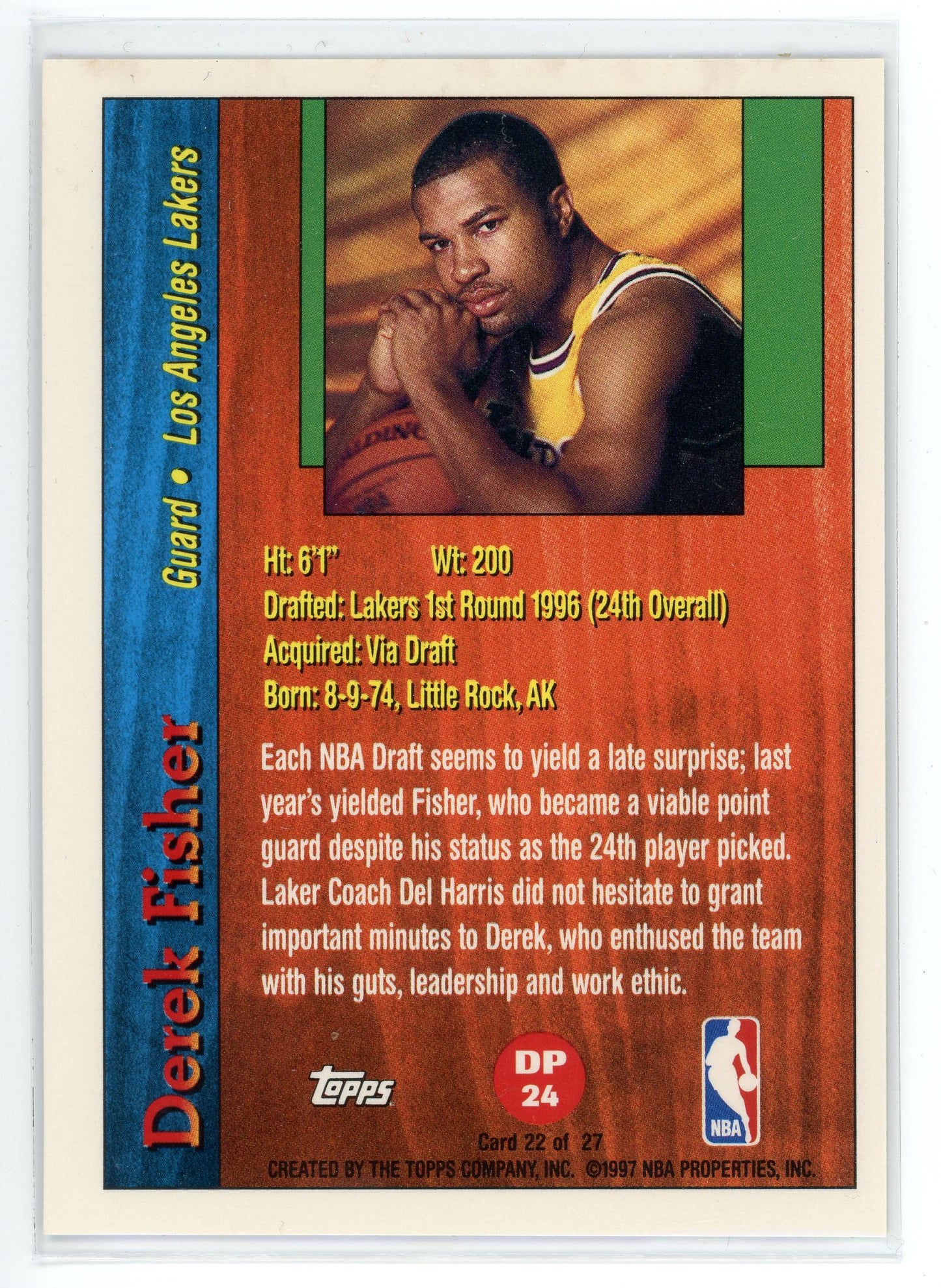 1996-97 Topps #DP24 Derek Fisher Draft Pick Exchange