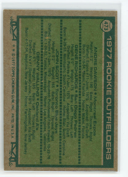 1977 Topps Rookie Outfielders #473 (Andre D./ Gene R./John S./Denny W.)