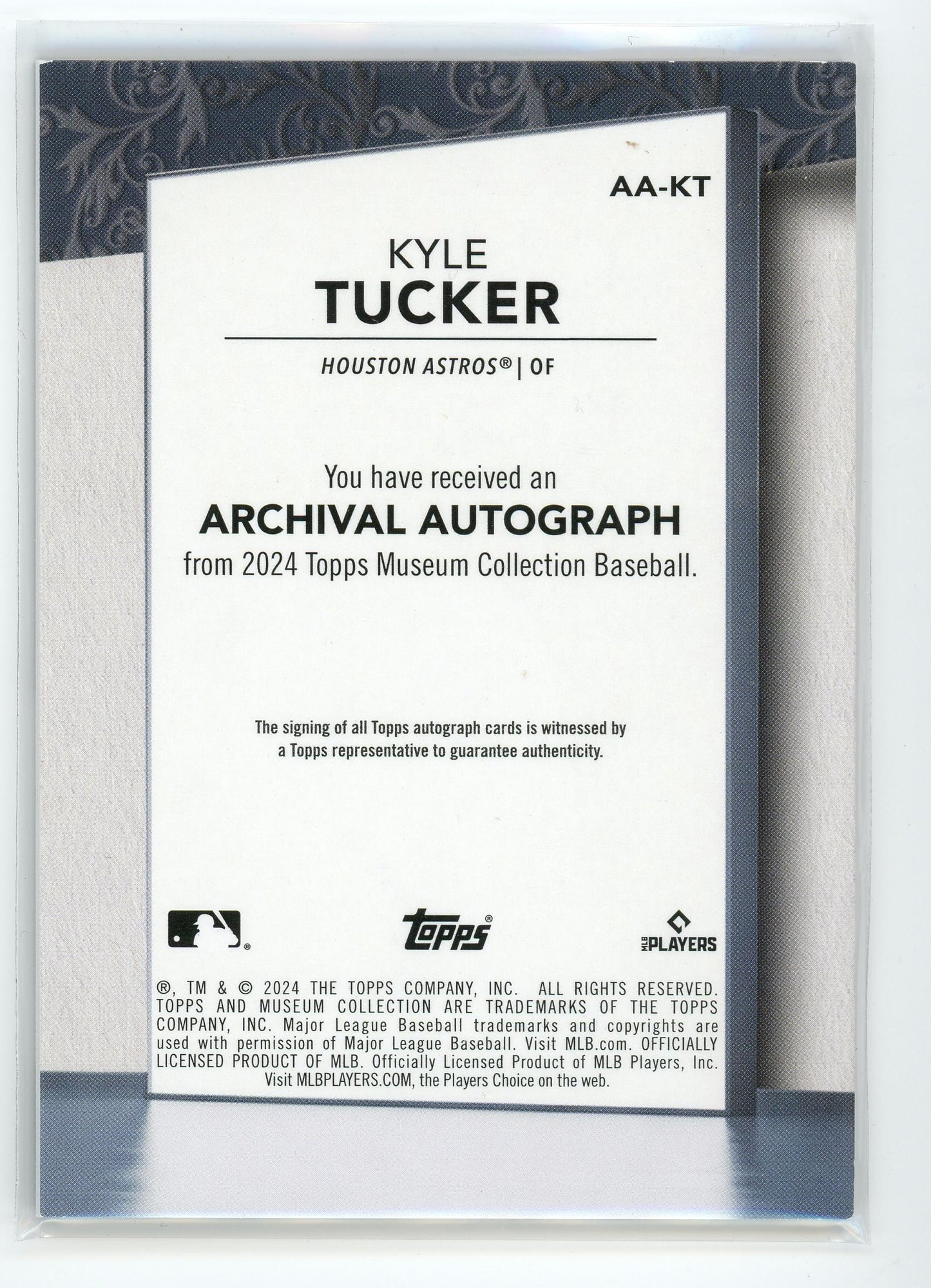 2024 Topps Museum Collection #AA-AK Kyle Tucker Archival Autograph /99