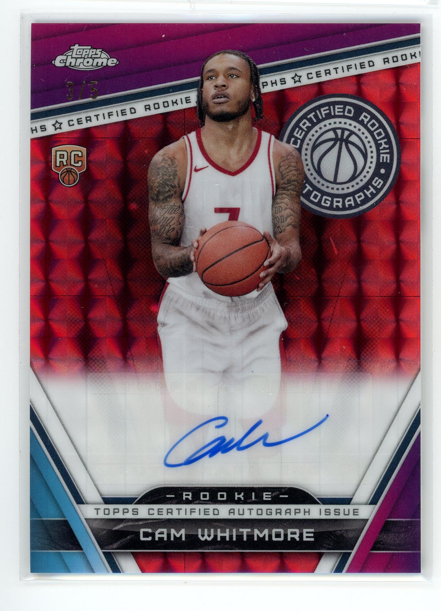 2024 Topps Chrome #CRA-CAW Cam WHitmore Rookie Auto /5
