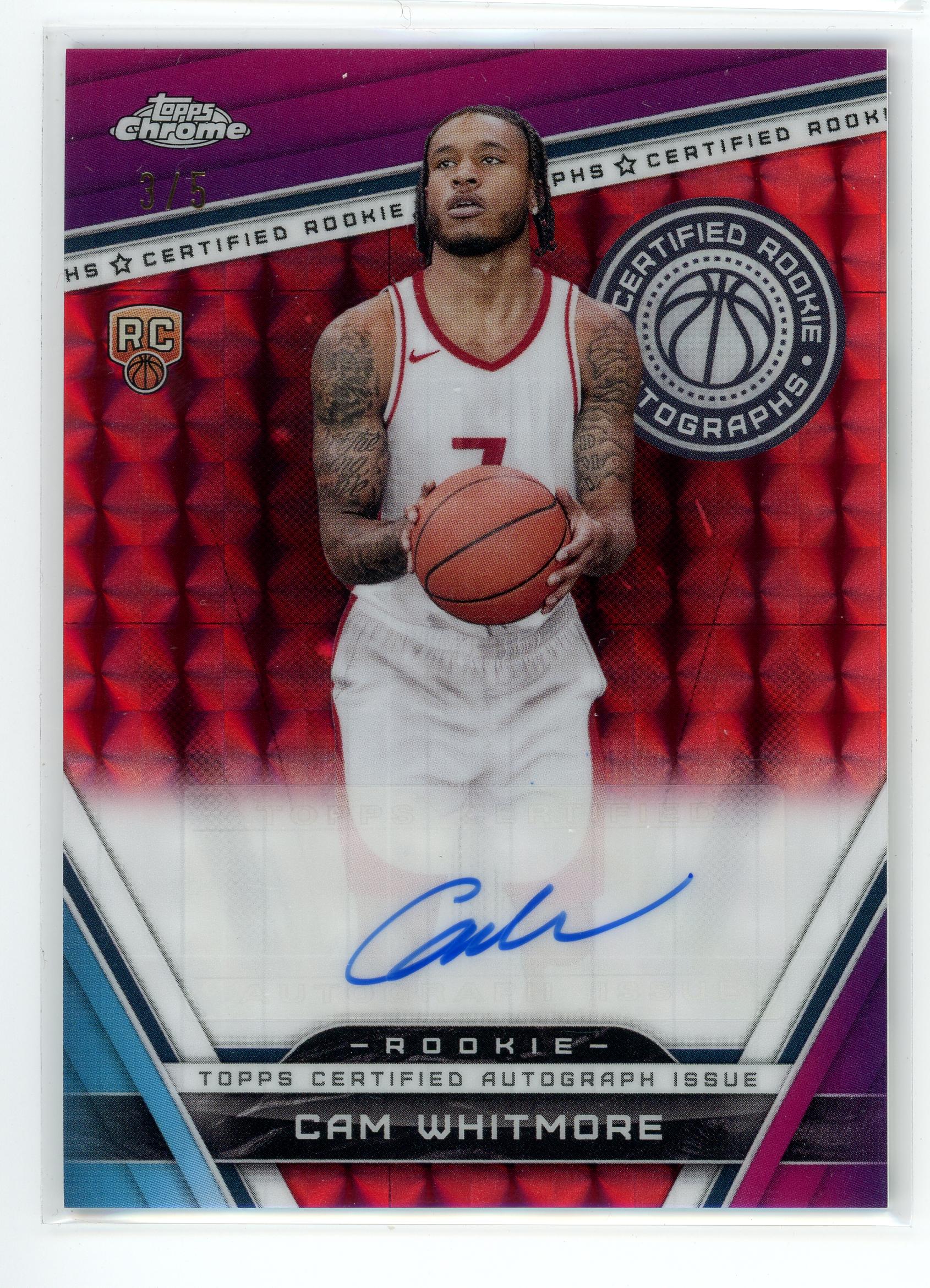 2024 Topps Chrome #CRA-CAW Cam WHitmore Rookie Auto /5