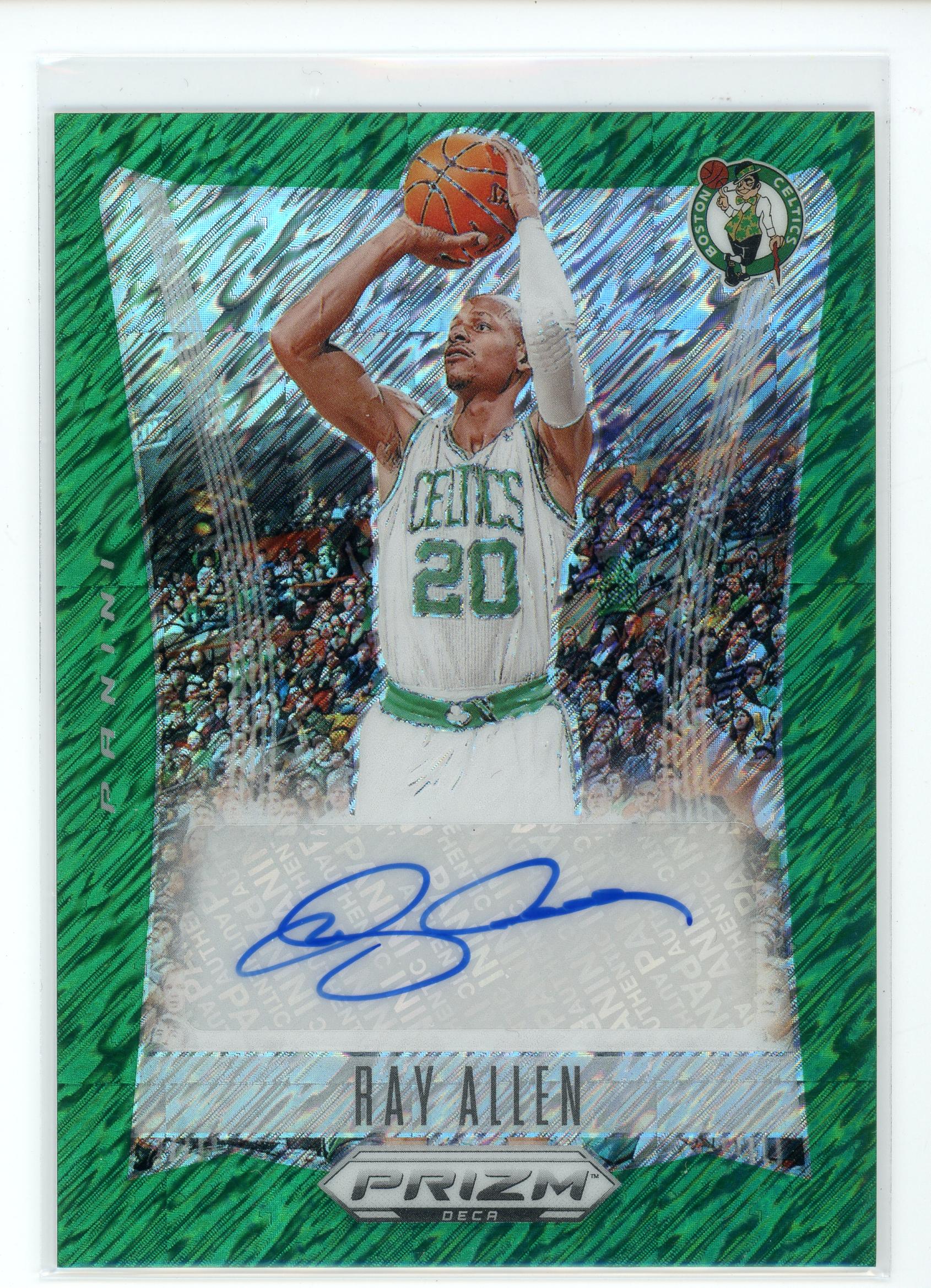 2023-24 Panini Prizm Deca #DS-RAY Ray Allen Green Shimmer Auto /15