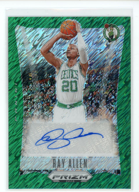 2023-24 Panini Prizm Deca #DS-RAY Ray Allen Green Shimmer Auto /15