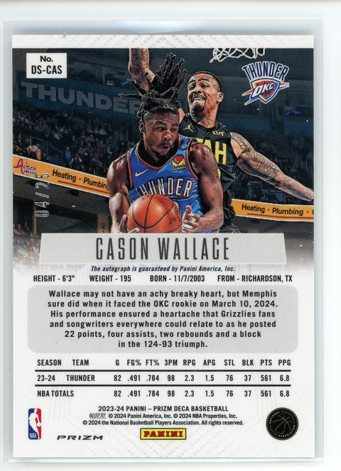 2023-24 Panini Deca #DS-CAS Caon Wallace Mojo Refractor Auto /25