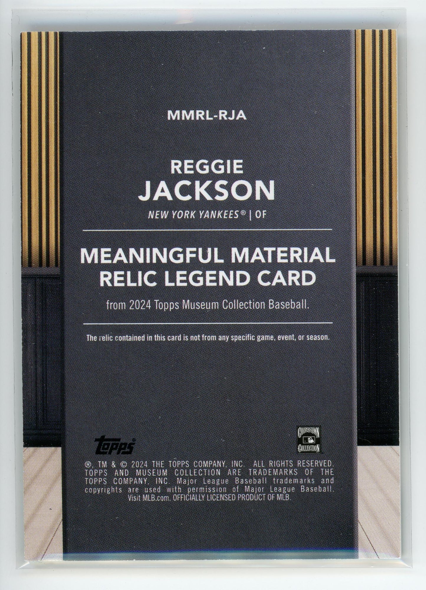 2024 Topps Museum Collection #MMRL-RJA Reggie Jackson Relic Legends Gold #/35
