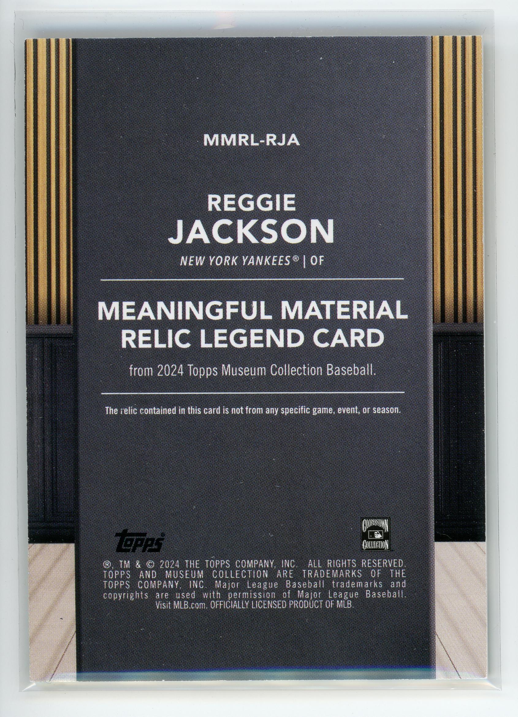 2024 Topps Museum Collection #MMRL-RJA Reggie Jackson Relic Legends Gold #/35