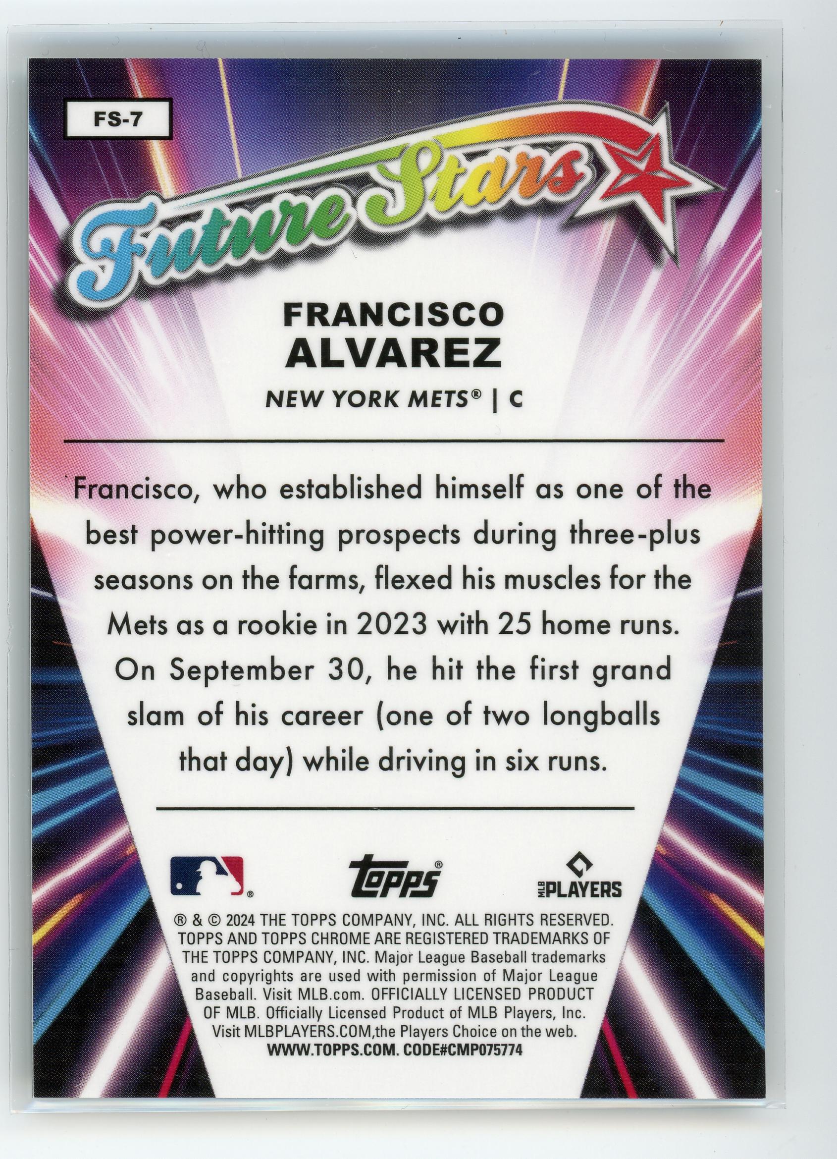 2024 Topps Chrome #FS-7 Francisco Alvarez Future Stars /10