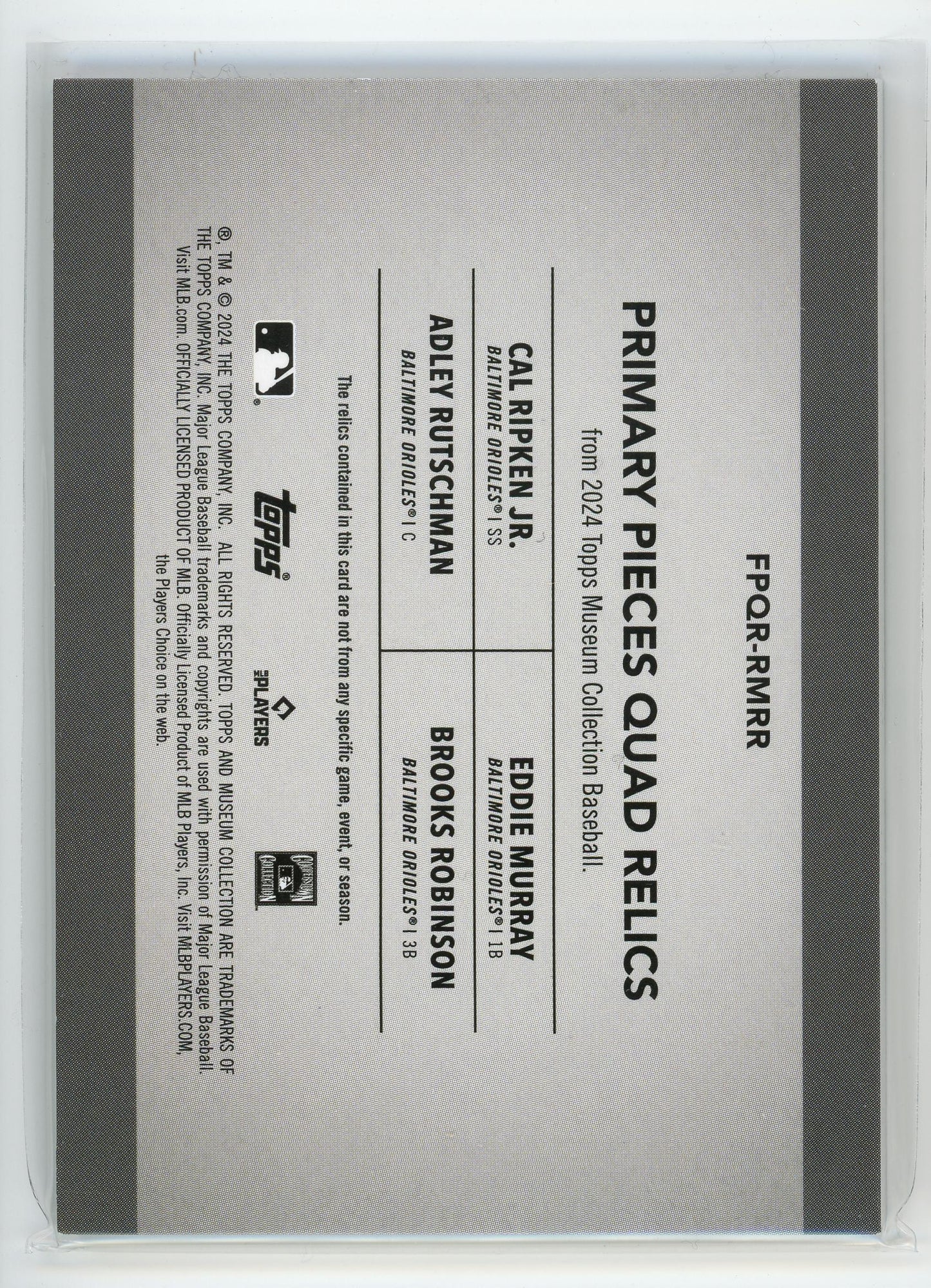 2024 Topps Museum #FPQR-TJCG Cal R./Eddie M.... Quad Relics Blue #/20