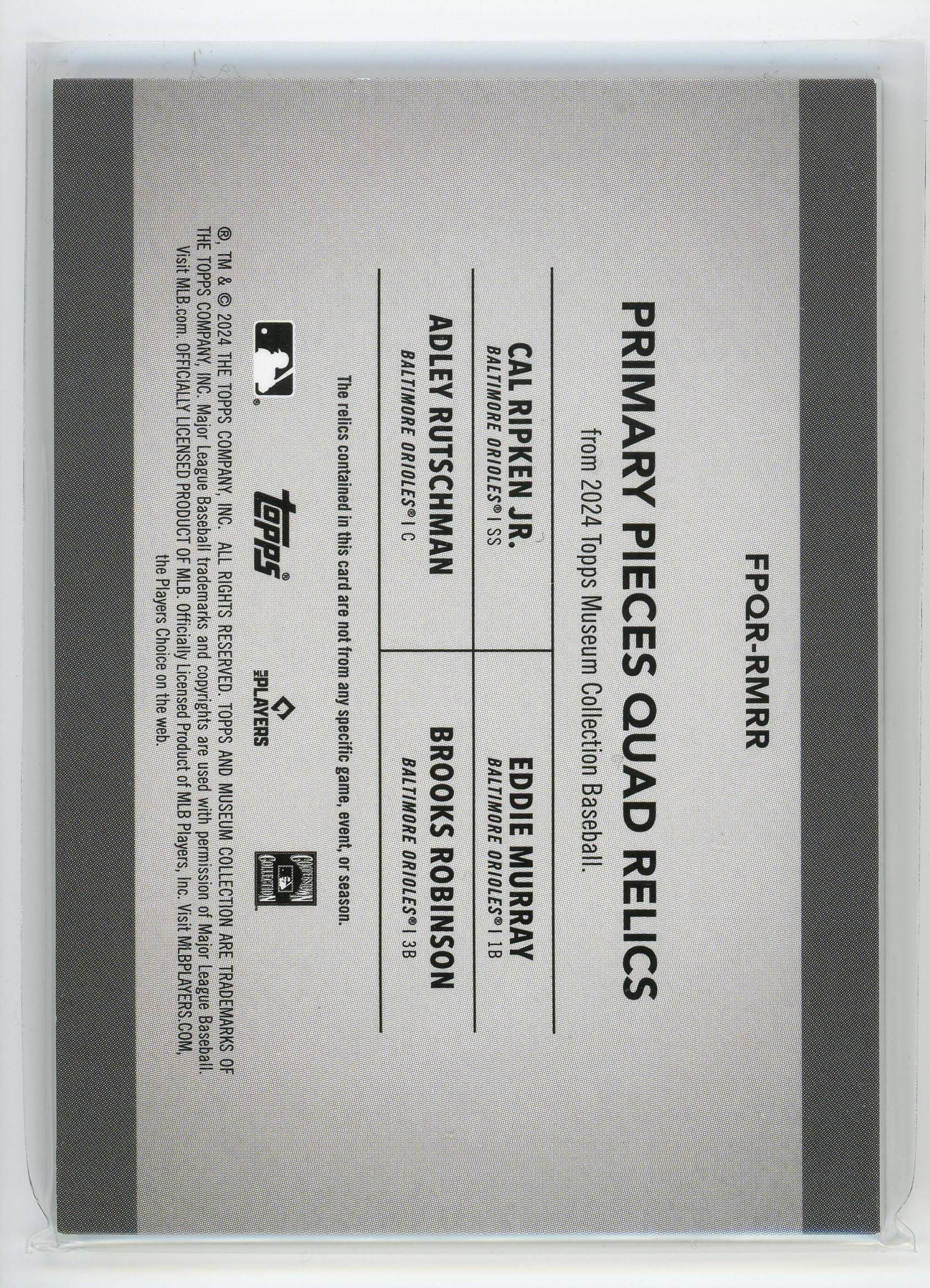 2024 Topps Museum #FPQR-TJCG Cal R./Eddie M.... Quad Relics Blue #/20