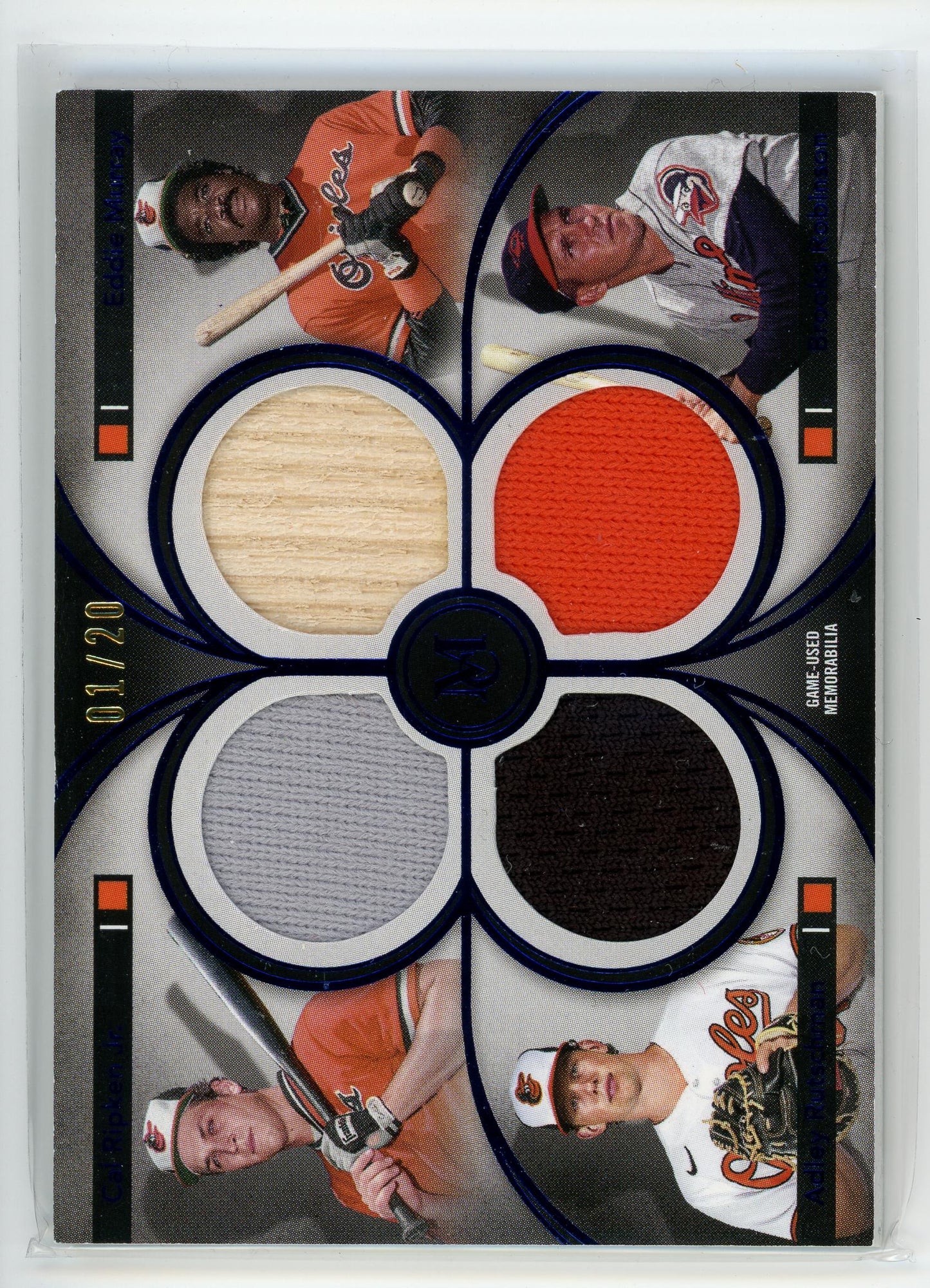 2024 Topps Museum #FPQR-TJCG Cal R./Eddie M.... Quad Relics Blue #/20