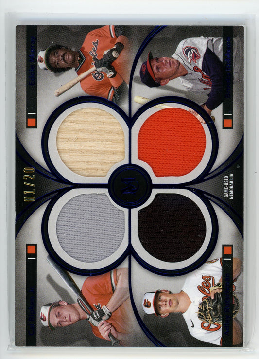 2024 Topps Museum #FPQR-TJCG Cal R./Eddie M.... Quad Relics Blue #/20