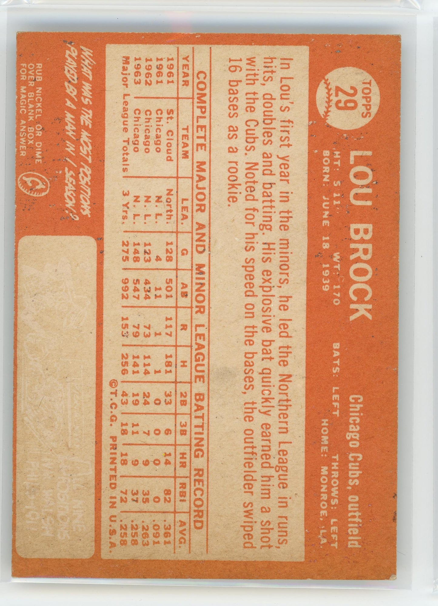 1964 Topps #29 Lou Brock