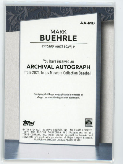 2024 Topps Museum #AA-MB Mark Buehrle Archival Autograph /50