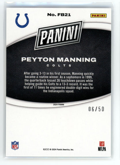 2024 Panini Black Friday #FB21 Peyton Manning Blue /50