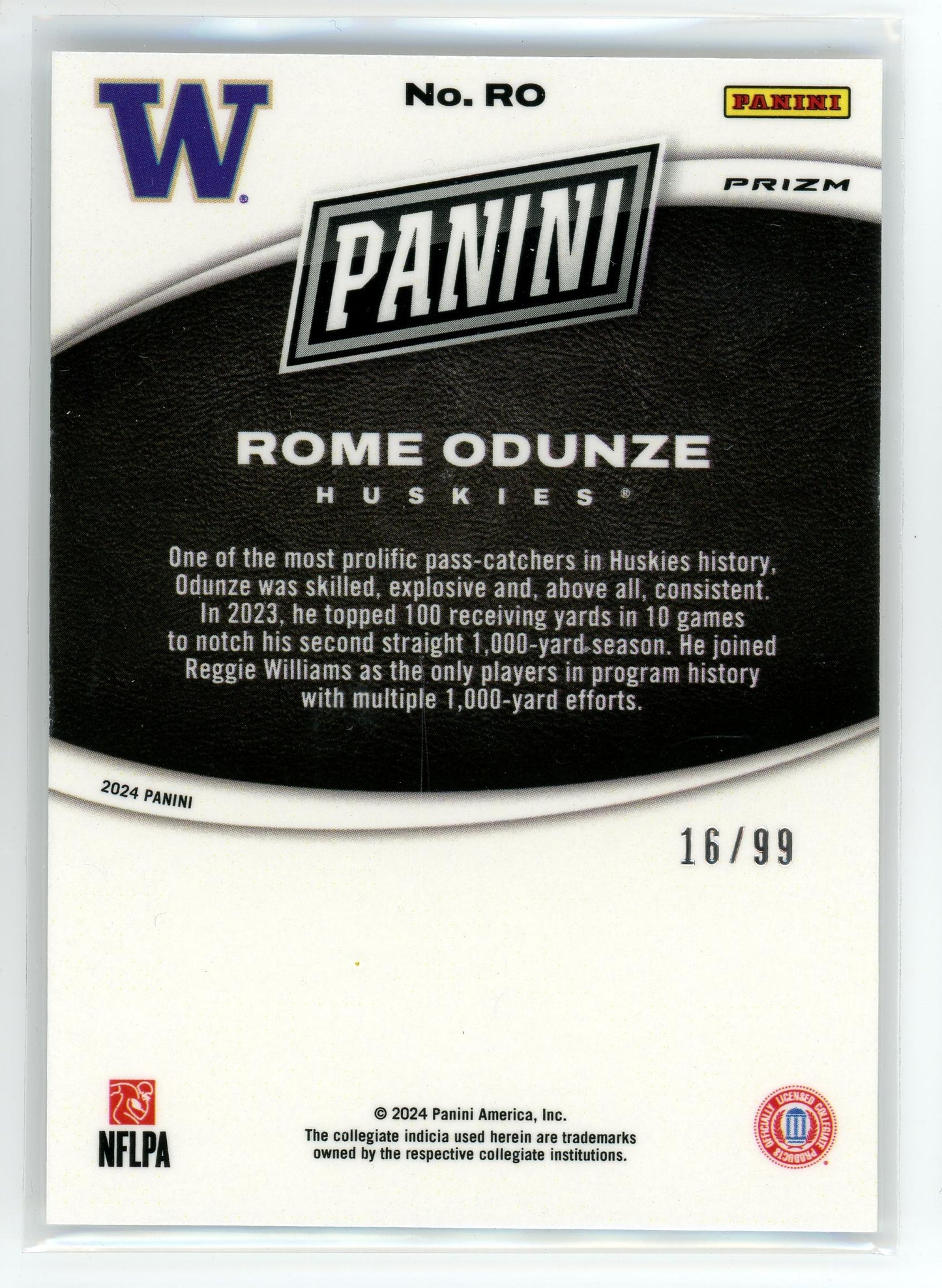 2024 Panini Black Friday #RO Rome Odunze Splash Of Color /99