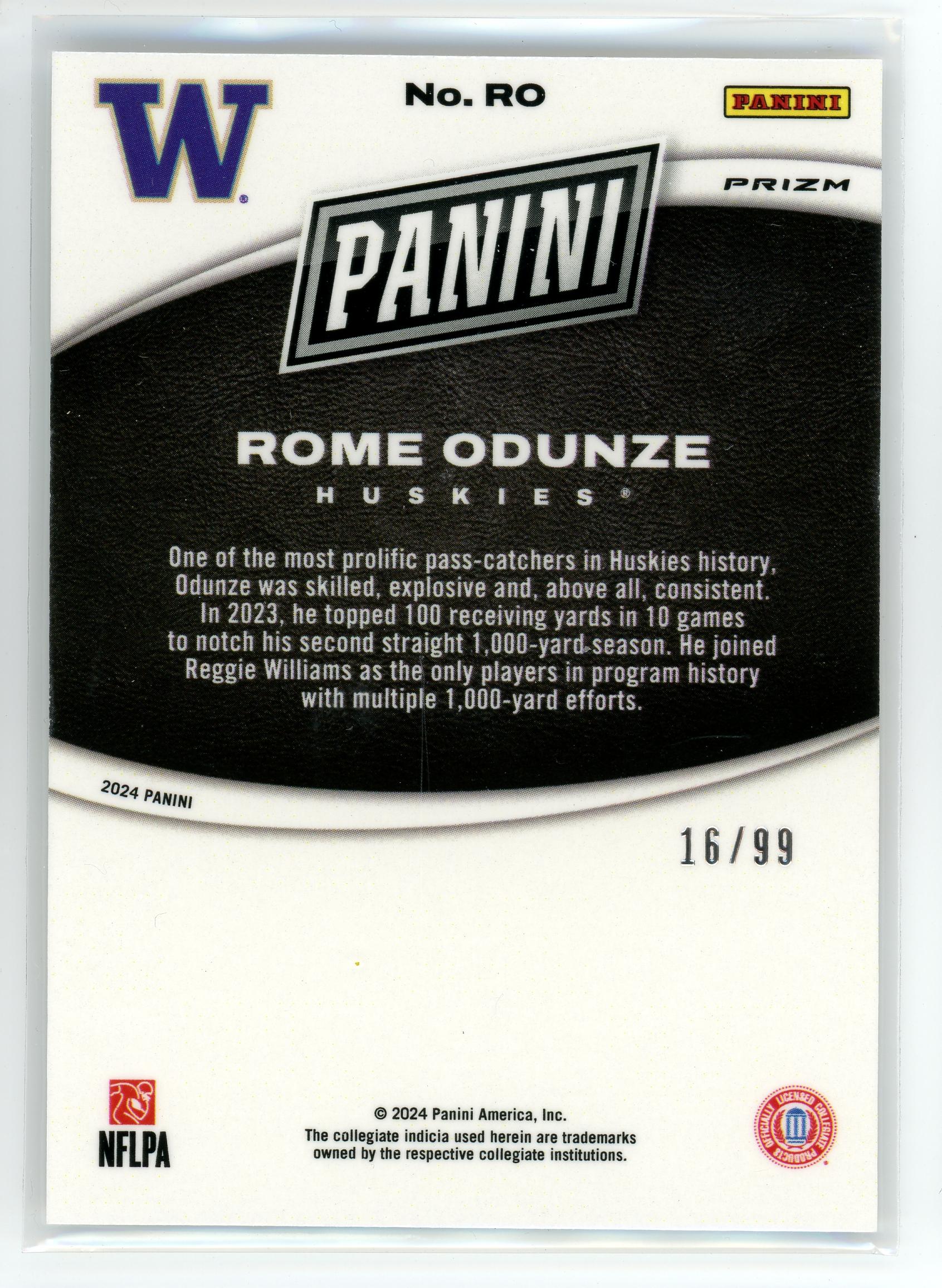 2024 Panini Black Friday #RO Rome Odunze Splash Of Color /99