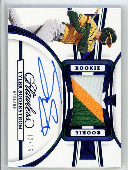 2023 Panini Flawless #PPAH-TS Tyler Soderstrom Rookie Patch Auto /15
