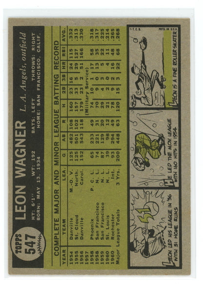 1961 Topps #547 Leon Wagner