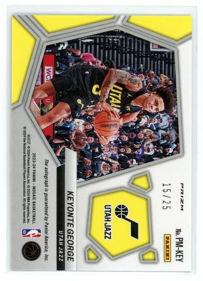 2023-24 Panini Mosaic #PM-KEY Keyonte George Pictographs Mosaic White #/25